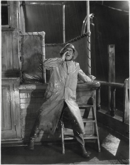 George Bancroft, on-set of the Film, "Derelict", 1930