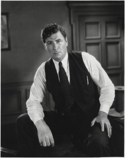 George Bancroft, on-set of the Film, "Rich Man's Folly", 1931