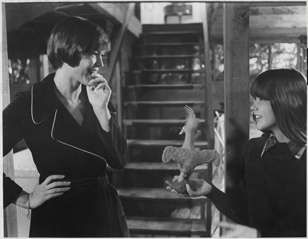 Ellen Burstyn, Linda Blair, on-set of the Film, "The Exorcist", 1973