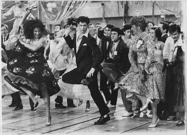 John Travolta, Eve Arden and Cast on-set of the Film, "Grease", 1978