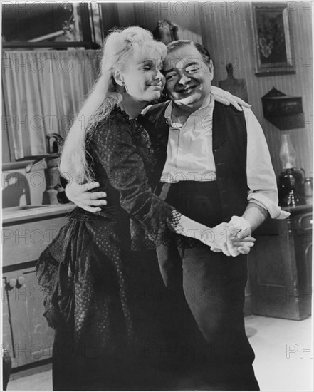 Joyce Jameson, Peter Lorre, on-set of the Film, "The Comedy of Terrors", 1963