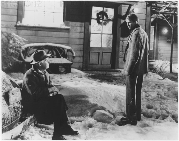 Henry Travers, James Stewart, on-set of the Film, “It's a Wonderful Life”, 1946