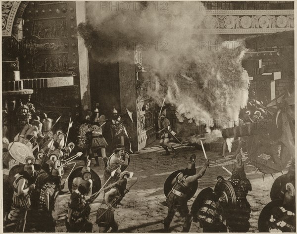 Battle Scene during Ancient Babylonian Story as part of the Silent Film, "Intolerance", by D.W. Griffith, 1916