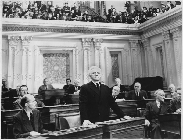 Claude Rains (c), on-set of the Film, “Mr. Smith Goes to Washington”, 1939