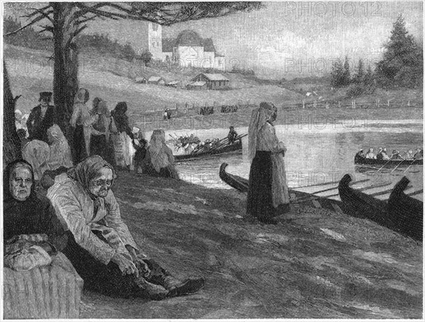 Church on Lake Saimaa, Finland, Harper's New Monthly Magazine, Illustration, January 1891