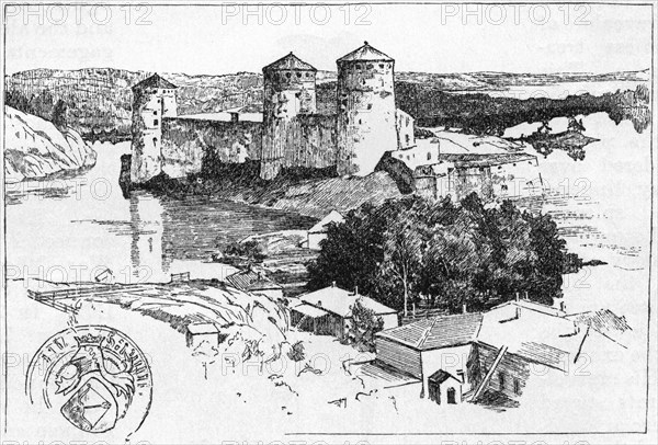 Olavinlinna Fortress, Lake Saimaa, Sovonlinna, Finland, Harper's New Monthly Magazine, Illustration, January  1891