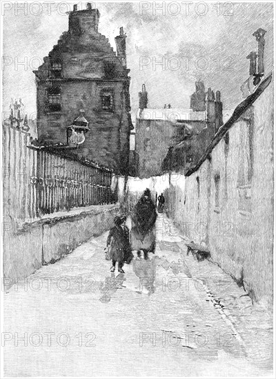 Philosopher Adam Smith's House, Panmure Close, 129 Canongate, Edinburgh, Scotland, Harper's New Monthly Magazine, Illustration, March 1891