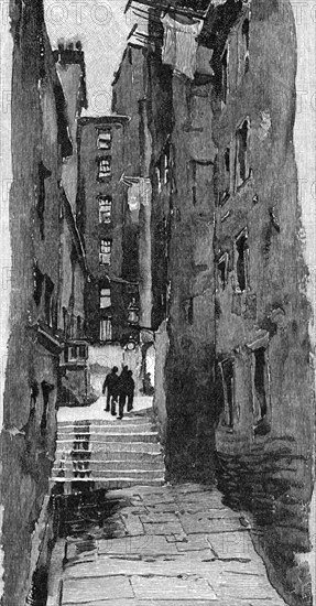 Resort of Robert Ferguson, Craig's Close 265 Canongate, Edinburgh, Scotland, Harper's New Monthly Magazine, Illustration, March 1891