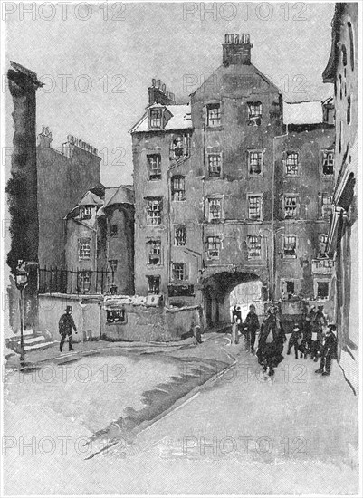 Scottish Poet Robert Burns' Lodgings, Buccleuch Pend, 14 Buccleuch Street, Edinburgh, Scotland, Harper's New Monthly Magazine, Illustration, March 1891
