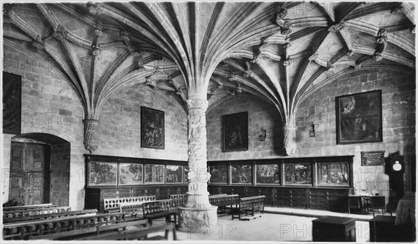 Interior View of Jerónimos Monastery, UNESCO World Heritage Site, Lisbon, Portugal, 1958