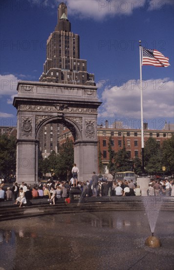 Washington Square Park, Greenwich Village, New York City, New York, USA, August 1961