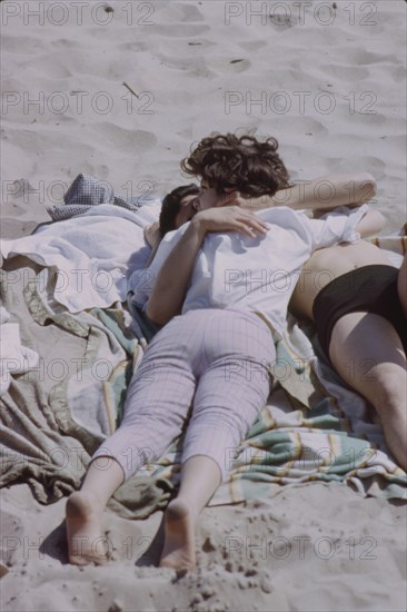 Couple on Beach, Coney Island, New York, USA, August 1961