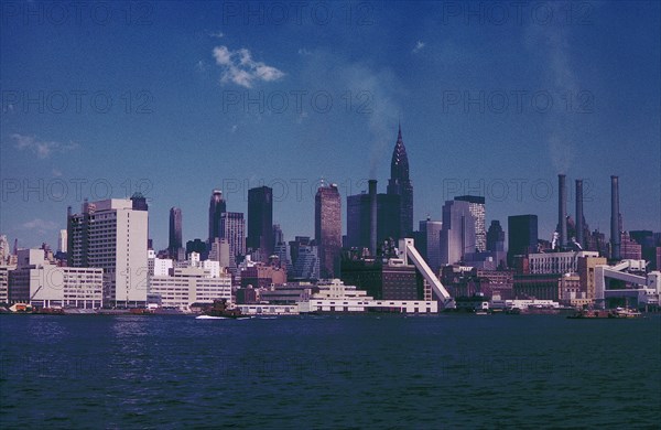 Skyline with Chrysler Building, Midtown, New York City, New York, USA, August 1961