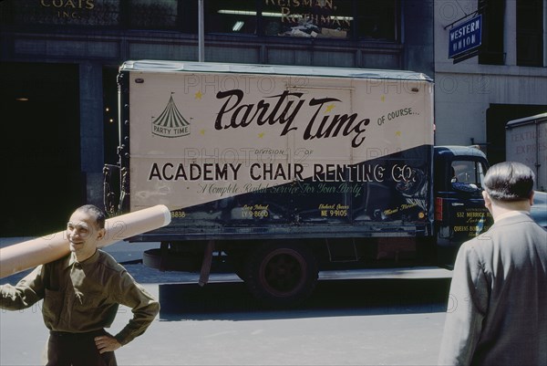 Delivery Truck, Street Scene, Garment District, New York City, New York, USA, August 1961