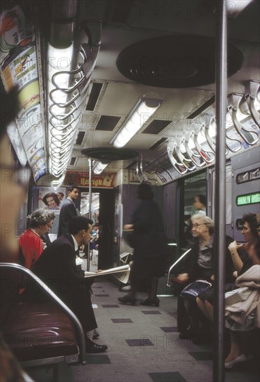 Group of People on Subway, New York City, New York, USA, July 1961