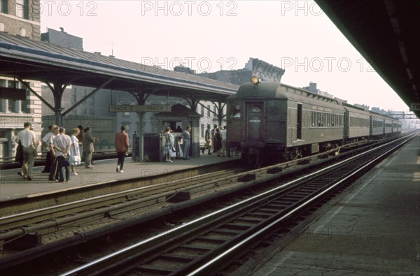 Metro North Elevated Train Station, 125th Street, East Harlem, New York City, New York, USA, July 1961