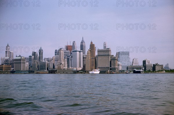 Skyline, Financial District and Battery, Manhattan, New York City, New York, USA, August 1959