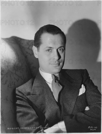 Actor Robert Montgomery, Publicity Portrait for the Film, "The First Hundred Years", MGM, 1938