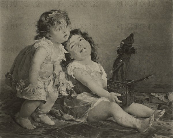 A Surprise, Photogravure Print from the Original Painting by Timoleon Marie Lobrichon, The Masterpieces of French Art by Louis Viardot, Published by Gravure Goupil et Cie, Paris, 1882, Gebbie & Co., Philadelphia, 1883