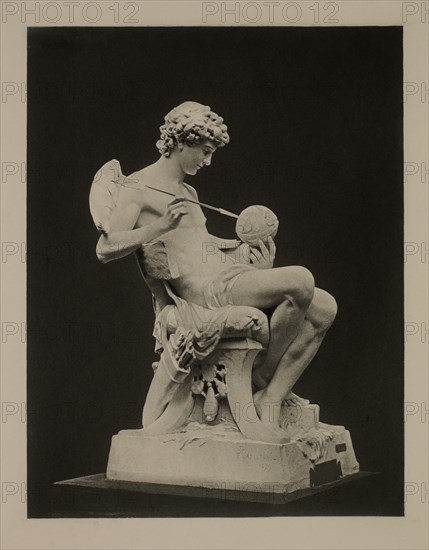 Eros Making the World Turn According to His Pleasure, Photogravure Print from the Original Sculpture by Claudius Marioton, The Masterpieces of French Art by Louis Viardot, Published by Gravure Goupil et Cie, Paris, 1882, Gebbie & Co., Philadelphia, 1883