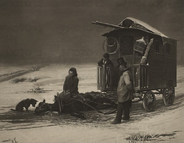 Coco's Last Ration, Photogravure Print from the Original Painting by Pierre-Marie Beyle, The Masterpieces of French Art by Louis Viardot, Published by Gravure Goupil et Cie, Paris, 1882, Gebbie & Co., Philadelphia, 1883