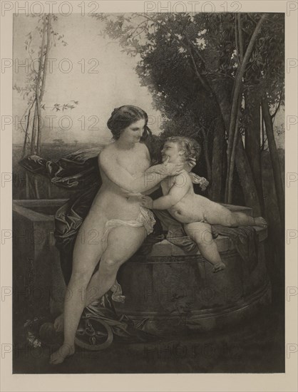Fortune and the Young Child, Photogravure Print from the Original Painting by Paul Jacques Aime Baudry, The Masterpieces of French Art by Louis Viardot, Published by Gravure Goupil et Cie, Paris, 1882, Gebbie & Co., Philadelphia, 1883