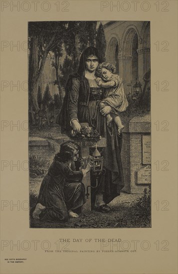 The Day of the Dead, Woodcut Engraving from the Original Painting by Pierre-Auguste Cot, The Masterpieces of French Art by Louis Viardot, Published by Gravure Goupil et Cie, Paris, 1882, Gebbie & Co., Philadelphia, 1883