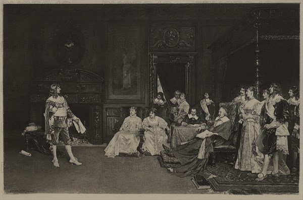 The Reception by Richelieu, Photogravure Print from the Original Painting by Adrien Moreau, The Masterpieces of French Art by Louis Viardot, Published by Gravure Goupil et Cie, Paris, 1882, Gebbie & Co., Philadelphia, 1883