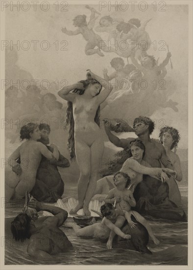 The Birth of Venus, Photogravure Print from the Original 1879 Painting by William-Adolphe Bouguereau, The Masterpieces of French Art by Louis Viardot, Published by Gravure Goupil et Cie, Paris, 1882, Gebbie & Co., Philadelphia, 1883
