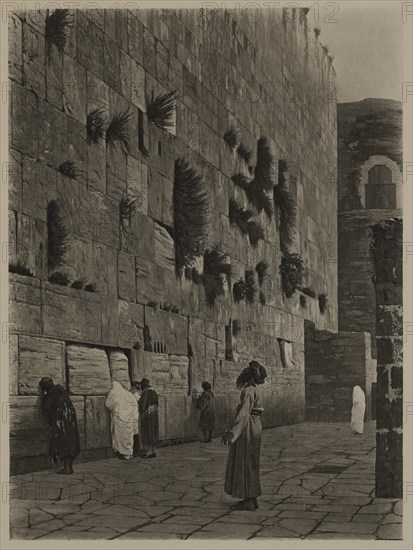 The Wall of Solomon, Photogravure Print from the Original Painting by  Jean-Leon Gerome, The Masterpieces of French Art by Louis Viardot, Published by Gravure Goupil et Cie, Paris, 1882, Gebbie & Co., Philadelphia, 1883