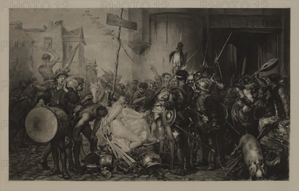 The Captain's Share, La Part du Capitaine, Photogravure Print from the Original Painting by Charles Edward de Beaumont, The Masterpieces of French Art by Louis Viardot, Published by Gravure Goupil et Cie, Paris, 1882, Gebbie & Co., Philadelphia, 1883