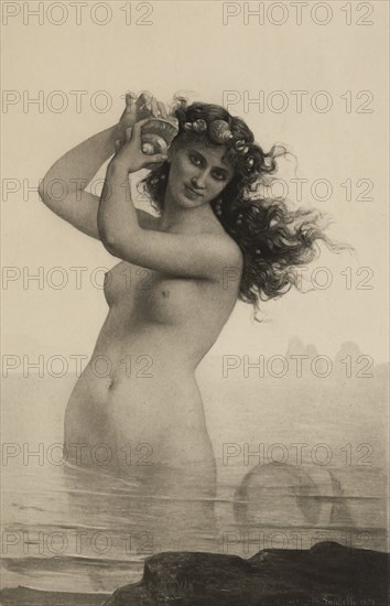 The Siren, Le Sirene, Photogravure Print from the Original Painting by Charles Landelle, The Masterpieces of French Art by Louis Viardot, Published by Gravure Goupil et Cie, Paris, 1882, Gebbie & Co., Philadelphia, 1883