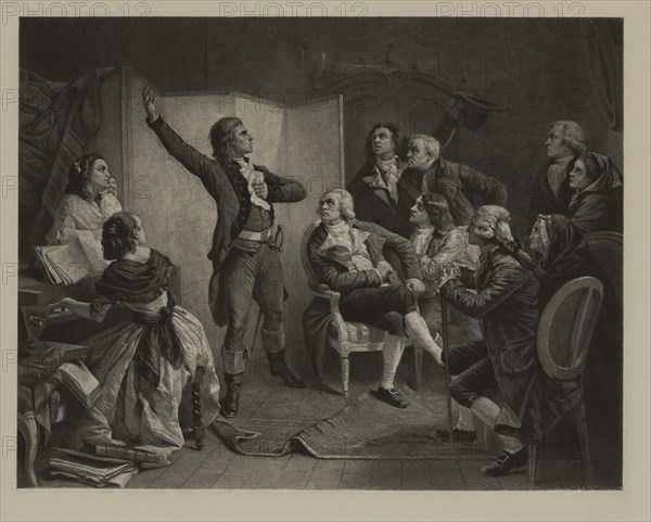 Rouget de L'isle Singing the Marseillaise for the First Time, Photogravure Print from the Original Painting by Isidore-Alexandre-Augustin Pils, The Masterpieces of French Art by Louis Viardot, Published by Gravure Goupil et Cie, Paris, 1882, Gebbie & Co., Philadelphia, 1883