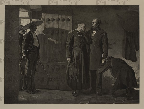 The Last Moments of Maximillian, Emperor of Mexico, June 18, 1867, Photogravure Print from the Original 1882 Painting by Jean-Paul Laurens, The Masterpieces of French Art by Louis Viardot, Published by Gravure Goupil et Cie, Paris, 1882, Gebbie & Co., Philadelphia, 1883