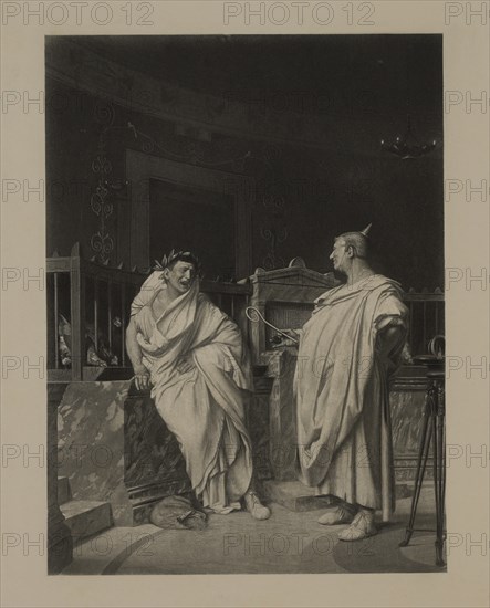 The Two Augers, Rome, Photogravure Print from the Original Painting by, Jean-Léon Gérôme, The Masterpieces of French Art by Louis Viardot, Published by Gravure Goupil et Cie, Paris, 1882, Gebbie & Co., Philadelphia, 1883