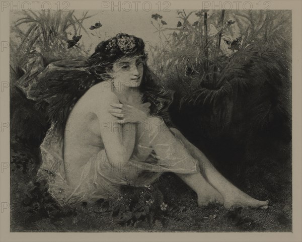 Violette, Photogravure Print from the Original Painting by Achille Laurens, The Masterpieces of French Art by Louis Viardot, Published by Gravure Goupil et Cie, Paris, 1882, Gebbie & Co., Philadelphia, 1883