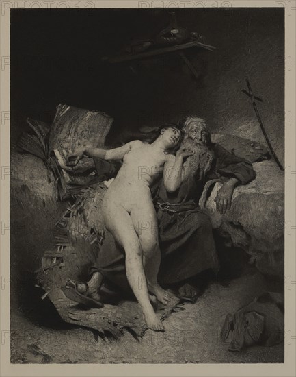 The Temptation of Saint Anthony, Photogravure Print from the Original Painting by Aimé-Nicolas Morot, The Masterpieces of French Art by Louis Viardot, Published by Gravure Goupil et Cie, Paris, 1882, Gebbie & Co., Philadelphia, 1883