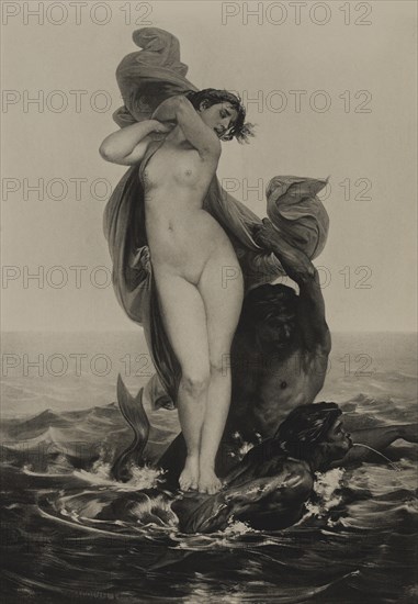 Abduction of Amymone, Photogravure, Print from the Original Painting by Felix-Henri Giacomotti, The Masterpieces of French Art by Louis Viardot, Published by Gravure Goupil et Cie, Paris, 1882, Gebbie & Co., Philadelphia, 1883