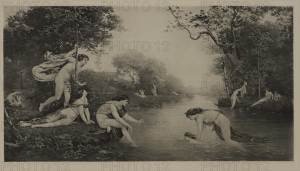 The Infancy of Bacchus, Photogravure Print from the Original 1865 Painting by Joseph-Victor Ranvier, The Masterpieces of French Art by Louis Viardot, Published by Gravure Goupil et Cie, Paris, 1882, Gebbie & Co., Philadelphia, 1883