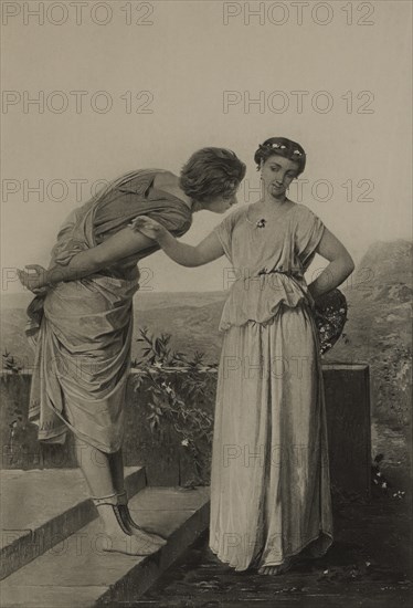 Youth, Photogravure Print from the Original 1869 Painting by Jean-Ernest Aubert, The Masterpieces of French Art by Louis Viardot, Published by Gravure Goupil et Cie, Paris, 1882, Gebbie & Co., Philadelphia, 1883