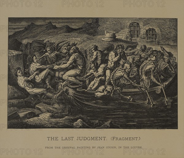 The Last Judgment (Fragment), Woodcut Engraving from the Original Painting by Jean Cousin, The Masterpieces of French Art by Louis Viardot, Published by Gravure Goupil et Cie, Paris, 1882, Gebbie & Co., Philadelphia, 1883