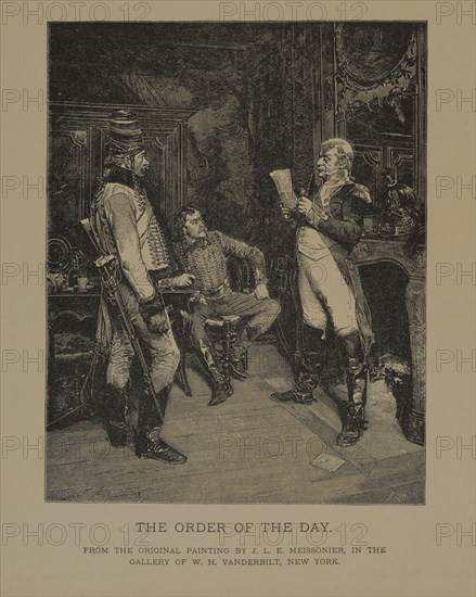 The Order of the Day, Woodcut Engraving from the Original Painting by Jean-Louis Ernest Meissonier, The Masterpieces of French Art by Louis Viardot, Published by Gravure Goupil et Cie, Paris, 1882, Gebbie & Co., Philadelphia, 1883