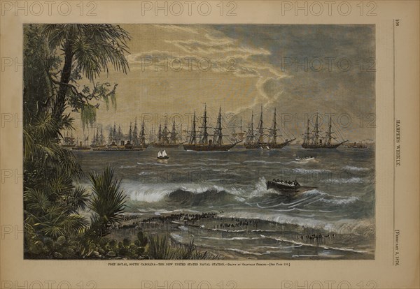 Port Royal, South Carolina, the New United States Naval Station, Drawn by Granville Perkins, Harper's Weekly, February 5, 1876