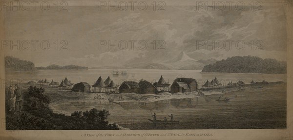 A View of the Town and Harbour of St. Peter and St. Paul, in Kamtschatka, 1784 Engraving by B.T. Pouncy from the Original Drawing by John Webber while Accompanying Captain James Cook on his Third Pacific Expedition