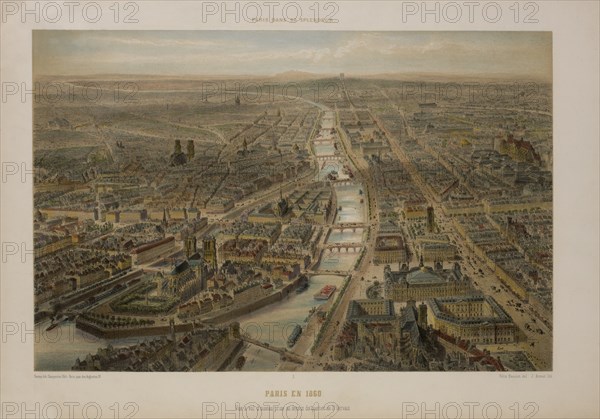 Paris en 1860, Lithograph, from the Book Paris dans sa Splendeur, Paris, Henri Charpentier, 1861