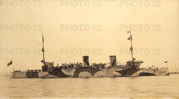 USS Minneapolis Painted in Dazzle Camouflage, Hampton Roads, Virginia, USA, 1917