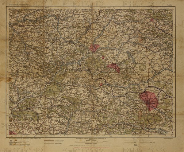 Ubersichtskarte von Mitteleuropa, Overview map of Central Europe, but Mainly showing Northeast France, 1912