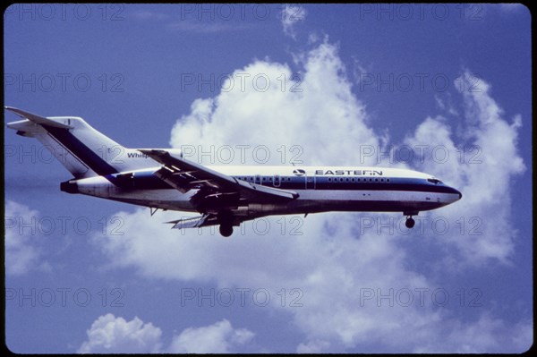 Eastern Airlines Boeing 727-53 Commercial Jet In-Flight, 1960's