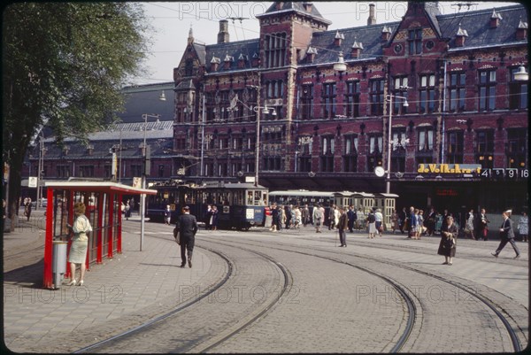 Street Scene, Centraal Station, Amsterdam, Netherlands, 1963