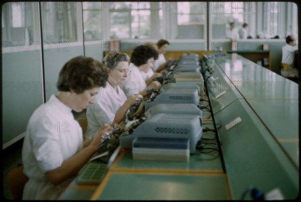Female Workers at Watch Factory, Enicar, Switzerland, 1961